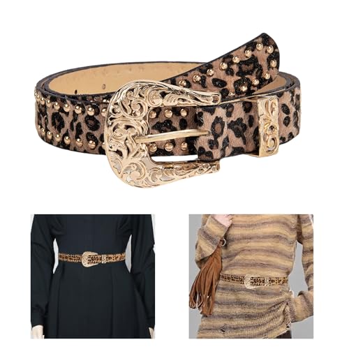 Western Carved Pin Buckle Belt For Various Outfit Rivet Studded Belt For Pants Jeans Animal Print Belt For Everyday Use2