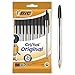 BIC Penne Nere a Sfera, Cristal Original, Punta Media, 1 mm, Confezione 10 Penne, Fornitura per Cancelleria Scuola e Ufficio
