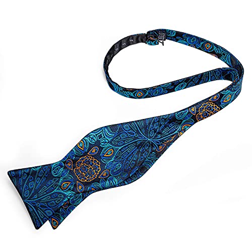 Image of DiBanGu Mens Silk Self Bow Tie Set 4PCS for Tuxedo Wedding