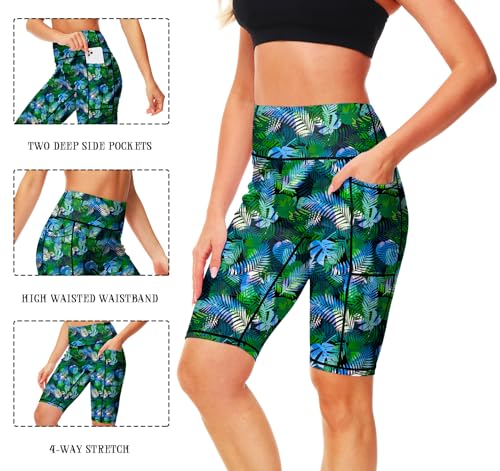 Image of AOBUTE Womens 9 inch /10 inch /11 inch Long Swim Board Shorts High Waisted UPF 50+ Biker Shorts with Pockets