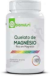Magnésio Quelato 100% Puro - Rico em Magnésio 120 cápsulas Bionutri