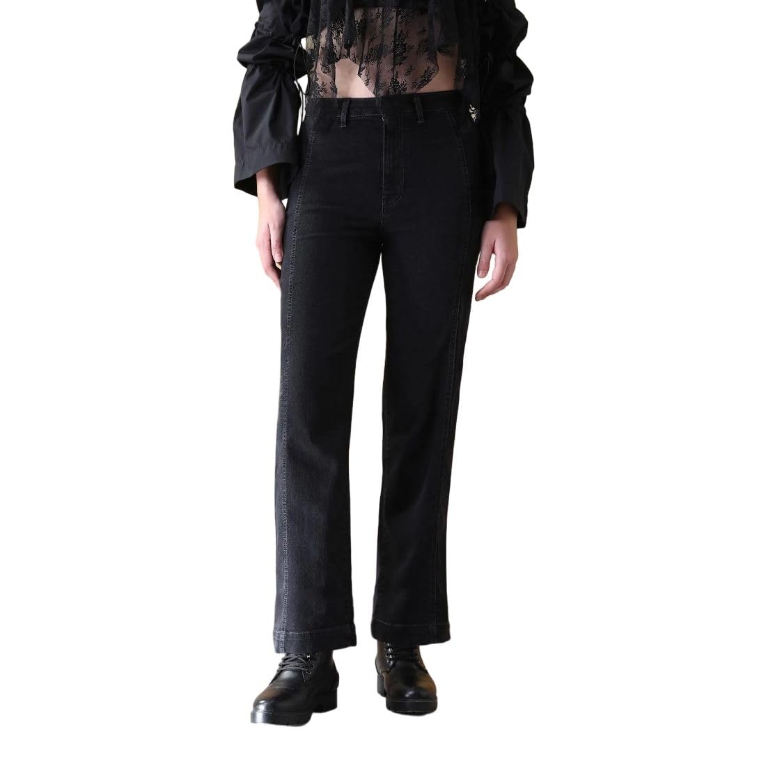 Women's Straight Fit Jeans| Solid | High Rise | Stretchable | Jeans for Woman-image-30