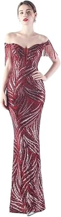 Off-Shoulder Evening Dress for Women Sexy Red Wedding Guest Gown Corset Back Fishtail Skirt Luxury Formal Maxi Dress