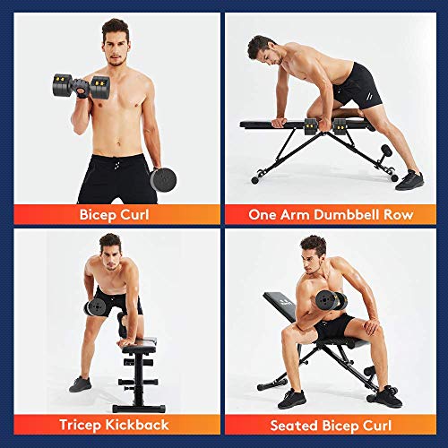 Runwe Quick Adjustable Dumbbells Sets - 50 Lbs Dumbbells Free Weight Sets With Non-Slip Rubber Handle For Men And Women Full Body Workout Core Exercise Strength Training For Home Gym Fitness #TOP6