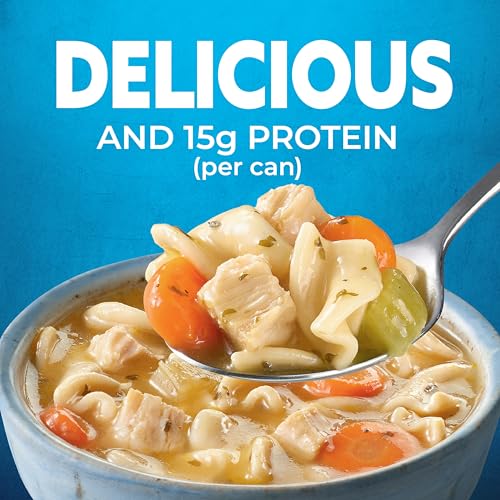 Image of Progresso Rich & Hearty Chicken & Homestyle Noodles Canned Soup, 19 oz | White meat chicken, egg noodles, carrots & celery, No artificial flavors, No colors from artificial sources