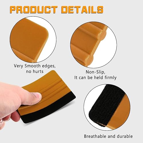 Miniatura 5 de Jsorum Escobilla de fieltro de plástico, escobilla de fieltro para vinilo, herramienta aplicadora de vinilo de 4 pulgadas para envoltura de vinilo