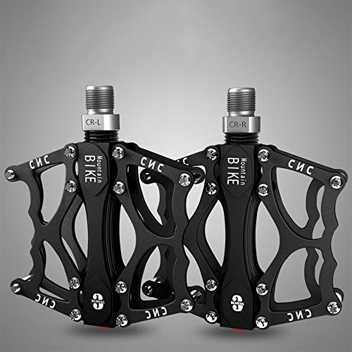 LEIWOOR Bike Pedals, Universal Lightweight Aluminum Alloy Platform Pedal with 24 Anti-Skid Pins