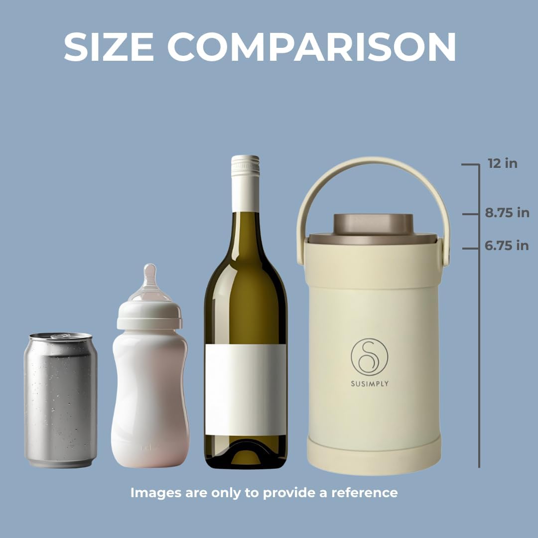 Portable Cooler, Breastmilk Chiller, Large Temperature Display, Double Vacuum Insulation, 360° Cooling 24 Hours, Stainless Steel, Versatile Storage, up to 2L - Image 8