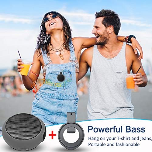 ANCwear Mini Bluetooth Speaker Wireless, Wearable Portable Speaker Waterproof IPX6, True Wireless Stereo, Deep Bass, Bluetooth 5.0, Built-in Mic Suitable for Outdoors, Shower, Travel