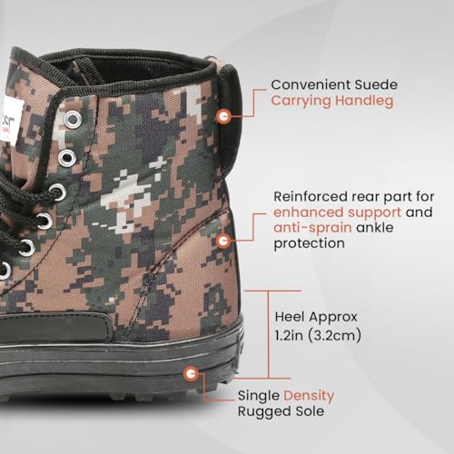 Image of Unistar High Ankle Trekking Ridding Men's Boots | Anti Skid Sole with Mild Waterproof Protection (CobraPrint - Size