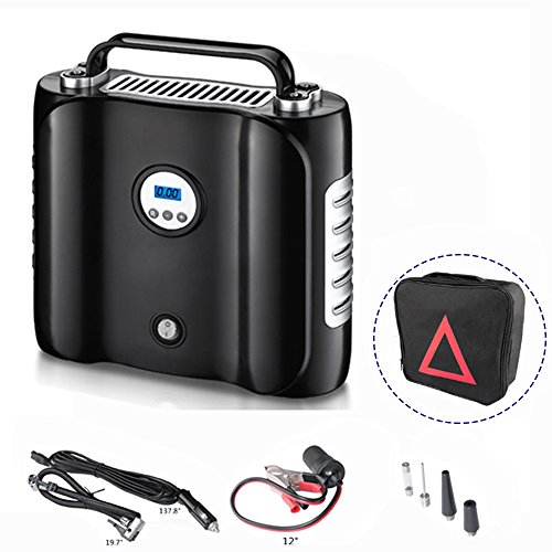 COOCHEER Upgraded Double Cylinder Air Compressor Pump Auto Digital Tire Inflator 12V DC