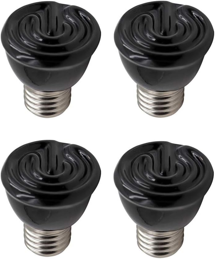 JKLcom Heat Lamp 25W Ceramic Heat Emitter No-Light Infrared Reptile Heat Lamp Bulb for Terrarium Aquarium Pet Reptile Chicken Lizard…