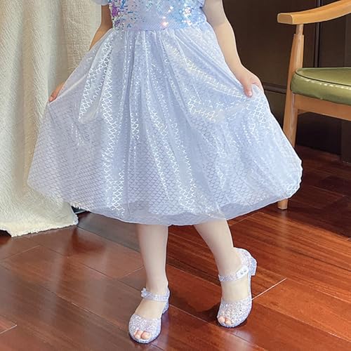 Image of techcity Princess Girls Sandals Dress Up Dance Party Cosplay Jelly Shoes for Kids Toddler Mary Janes