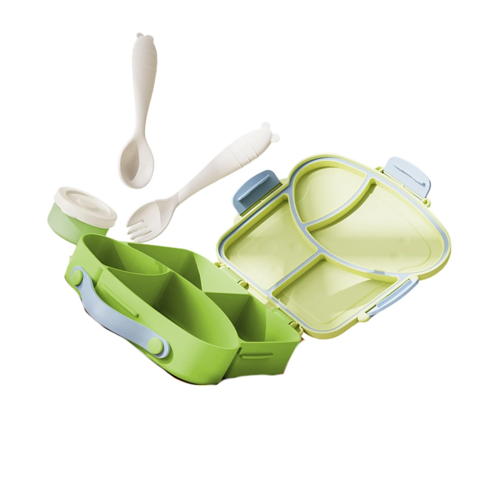 Nvoqilin Green Childrens Food Container For Microwave Heating Dishwasher Safe Lunch Box With Leakproof Lid And Compartments Microwave Safe Kids Lunch Box