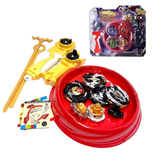 Image of Kidoyz Battle Gyro Spinning Top Battle Set for Kids | High Speed Fighting Tops with Arena & Launchers | Gyro Style Combat Gyroscope Toy | Gift for Boys & Girls Ages 8+ (Battle Brust)