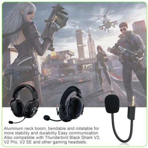 Image of V2 Pro Detachable Boom Microphone Accessories Compatible with Razer BlackShark V2, V2 Pro, V2 SE Gaming Headphone, 3.5mm Audio MIC Work on PS5, PS4, Nintendo Switch and Lite, Xbox Series X & S, PC