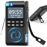 Portable DAB Radio with Bluetooth 5.3, Rechargeable Battery Powered FM Radios Small, Dual Alarms Clock, DAB+ Digital Radio with Colour Display,5W Big Speaker,Support SD Card and USB MP3 Player (Black)