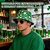 UZEXYO Green Shamrock Bucket Hat for St Patricks Day Irish Festival Accessories for Men Women Reversible Sun Hat (Style B) #3