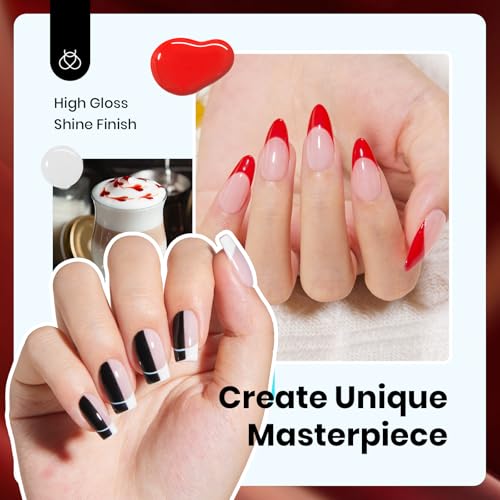 Image of Beetles Fall Gel Polish Set - 6 Colors 15ml Full Size Hema-Free Brown Burgundy Black White Red Nude Soft Classics Polish Soak Off Uv Led Lamp Nail Art Salon Colorful Bottle Manicure