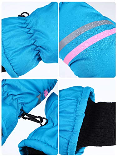 Image of SATINIOR 6 Pairs Kids Snow Mittens | Waterproof, Toddler Children Winter Gloves, Warm Cold Weather Ski MIttens, Cotton Plush Lining, Hook Design