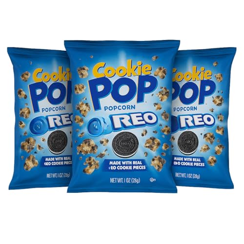 Cookie Pop O reo 3er Pack – Süß-salziges Popcorn mit echten O reo-Keksstücken | USA-Import | Knusprig, cremig & einzigartig | Perfekt für Filmabende & Partys