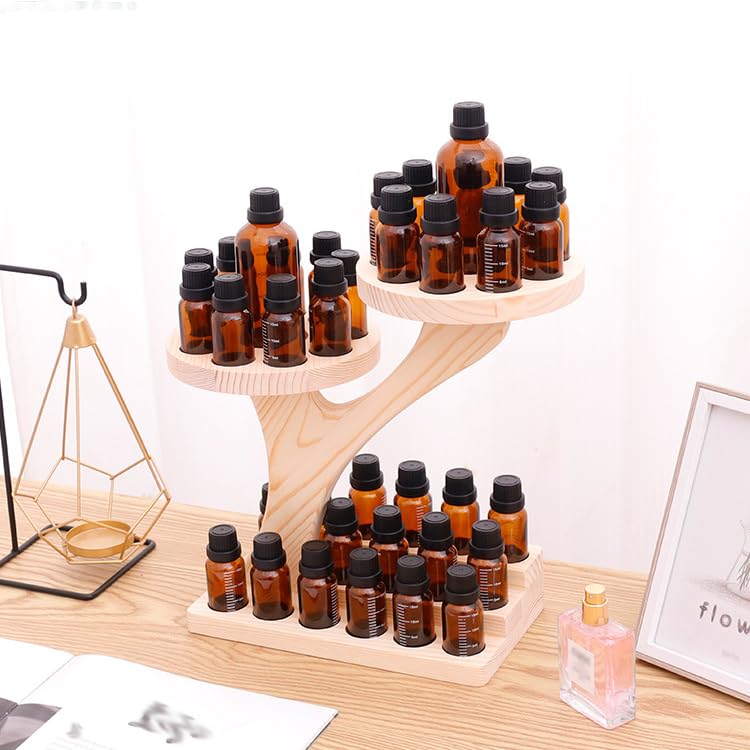 Organizzatore per Oli Essenziali da 15 Ml, Portaoggetti in Legno per Smalto, Espositore per Smalto Rimovibile per Toeletta