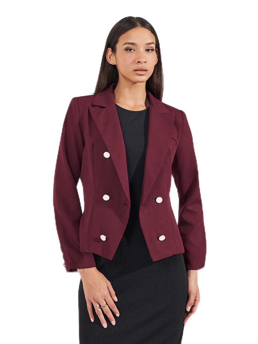 Women Short Length Regular Fit Double Breasted Blazer (70096513_0_M)-image-11