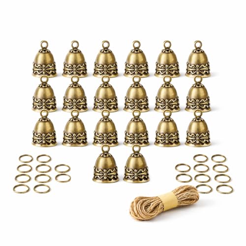 20pcs Brass Bells Handmade Small Bells for Crafts Wind Chimes for Home Door Bells or Decoration Bells for Wedding Decorations Christmas Decorations