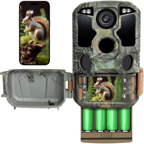 KJK Wildkamera WLAN 4K 84MP mit 64GB Speicherkarte, Wildtierkamera mit Nachtsicht, 0.05s Auslöser...