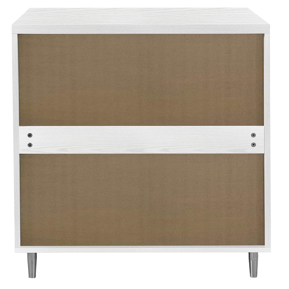Shally Dogan Mobile Base per Cucina con Due Ante e Due Scomparti Design Boiserie, Mobiletto con Struttura in Legno Robusta e Resistente, Mobile Componibile, 80 x 50 x 85H cm (Bianco Frassinato)