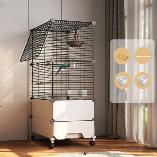 Sariny鳥かご 大型 鳥籠 鳥ケージ インコ ケージ バードケージ 複数飼い とりかご 鳥かご インコ セキセイインコ オカメインコ 文鳥 ケージ 鳥小屋 入れ 引き出しトレイ 鳥小屋 小鳥 セキセイインコ オカメインコ 耐久性は優れています通気性は