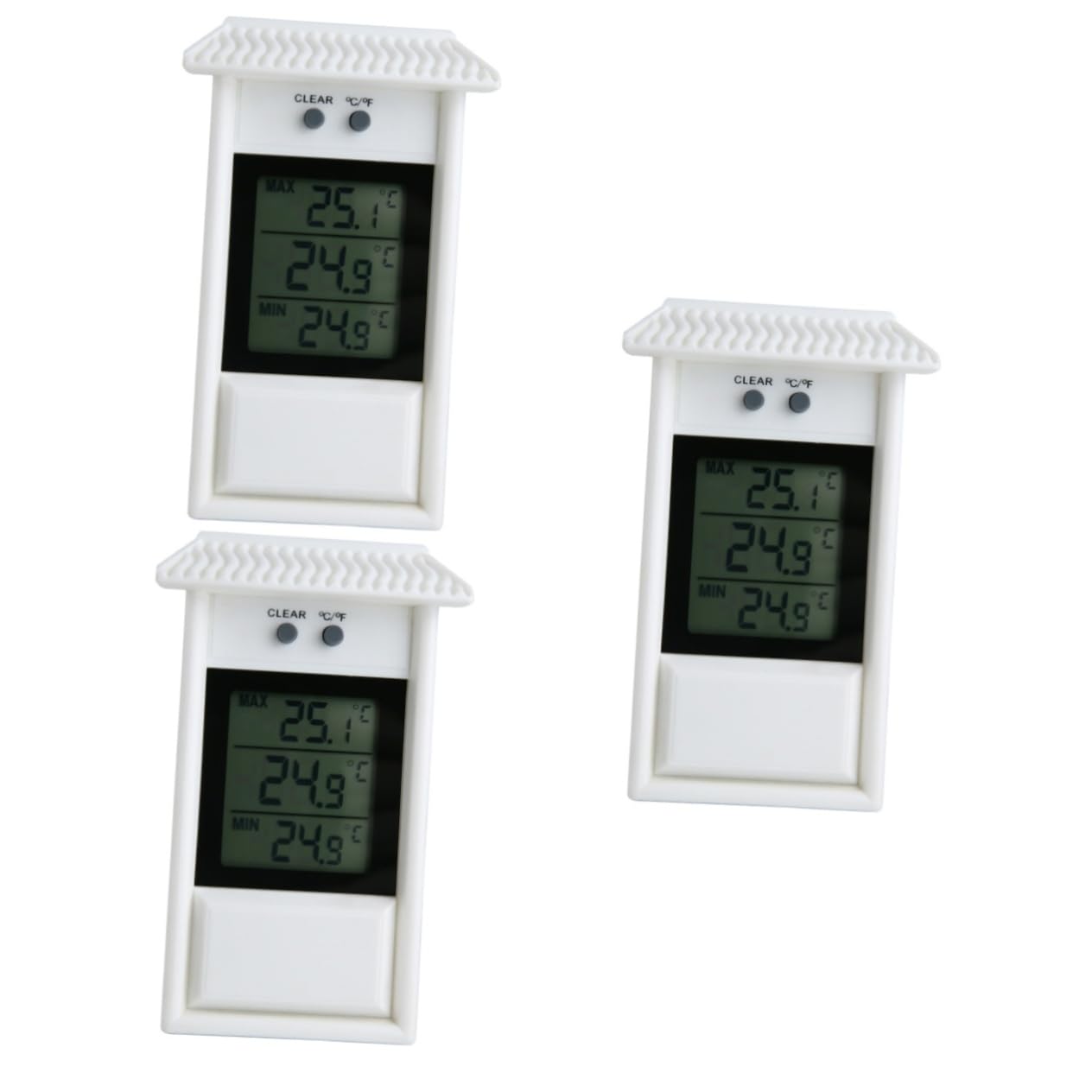 Sosoport 3pièces Thermomètre Extérieur Étanche Sans Batterie Pour Jardin Affichage Numérique Avec Mémoire De Température Plage Pratique Pour Fenêtre Mur Celsius Fahrenheit