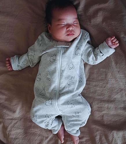 Owlivia Organic Cotton Baby Boy Girl Zip up Sleep 'N Play Pjs, Footless, Long Sleeve2