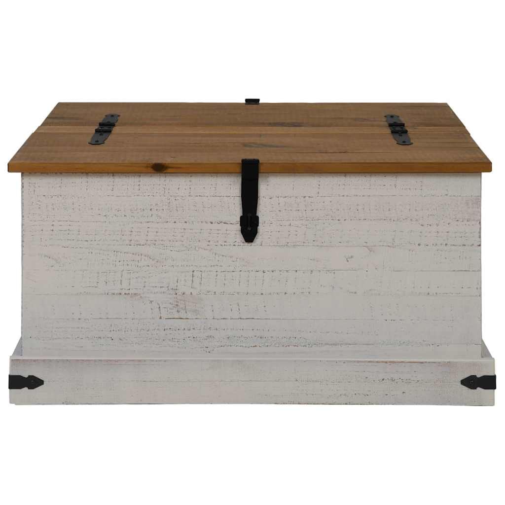 Baúl de almacenamiento Halden blanco 91 x 91 x 47 cm, madera maciza, caja de almacenamiento para entrada, salón, dormitorio, pasillo,