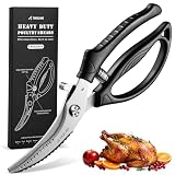 Forbici da Cucina Professionali: Trinciapollo Affilate Con Blocco di Sicurezza e Molla, Adatte per Pollo, Pesce, Carne, Ossa e Verdure