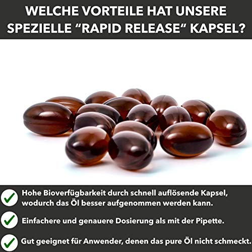 Hanföl in Softgel-Kapseln | Hochdosiert mit 1000mg Hanfsamenöl pro Kapsel | Von Active Swiss | Kaltgepresst für 210 Tage / 7 Monate