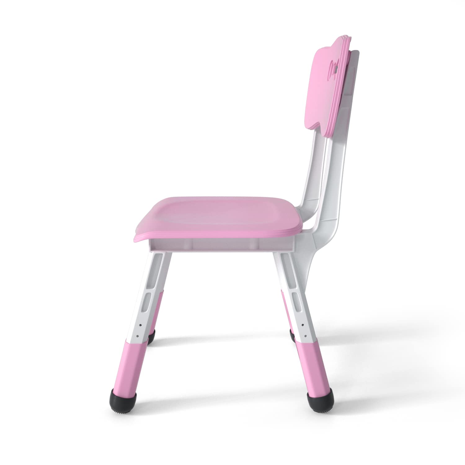 Kids Chair Height Adjustable Toddler Chair Max Load 220LBS Plastic Indoor Outdoor Chair for Children Age 1-6 School Home Daycare Use Pink