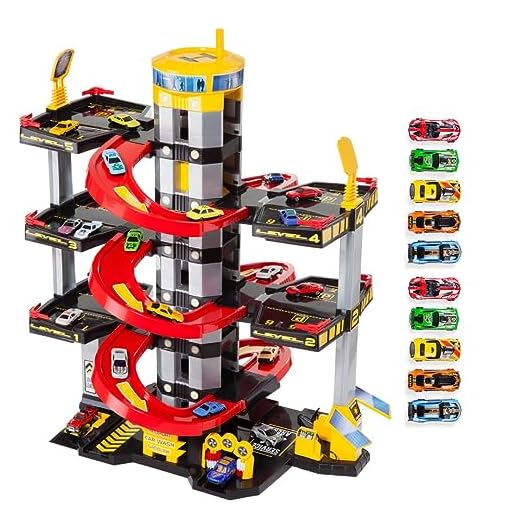 MOLTO | Parking Infantil de 6 Plantas con 10 Coches, Garaje, Rampas, Lavadero, Ascensor, Estación de Servicio y Zona de Engrase | Juguetes Educativos para Desarrollo | A Partir de 3 años