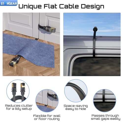 Image of 32.8FT Starlink Gen 3 /Mini Cable, Starlink Flat Hidden Power Ethernet Cable, Starlink Accessories Extreme Slim Power Cord Shielded for Window Door, Compatible with SL Standard 4 /4X /Gen3 /Mini