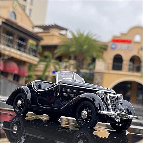 Image of Scale Vintage Toy Car Diecast Metal Vintage Model Car for Kids Light Sound Pull Back Openable Door Toy
