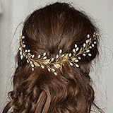Artio Wedding Hair Vine Accessory Bridal Headpiece for Bride and Bridesmaids (Gold)
