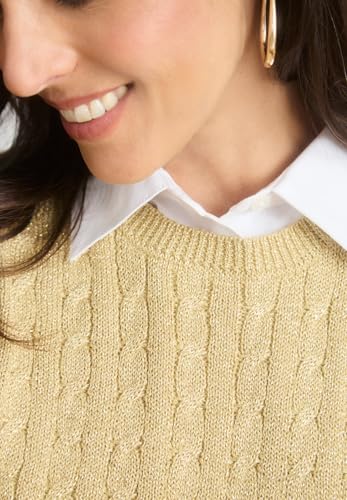 Jessica London Women's Plus Size Cable Crewneck Sweater3