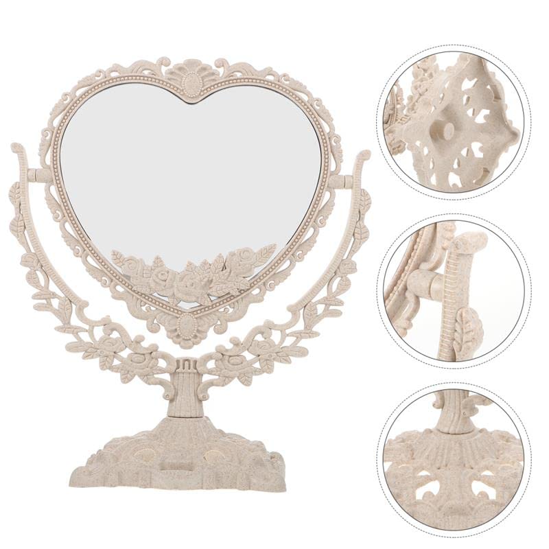 Espejo de maquillaje con forma de corazón 9.5"L x 8.1"W miniatura 2