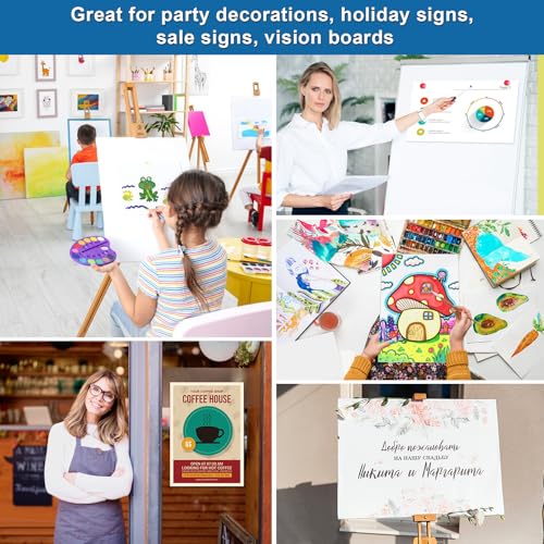 Image of 10 Pcs 12 inch x 18 inch Poster Board White Poster Board Paper Bulk 250 GSM Thickness Vision Boards Smart Poster Board for Drawing School Arts Craft Projects Presentations Scrapbooking Blank Graphic Display