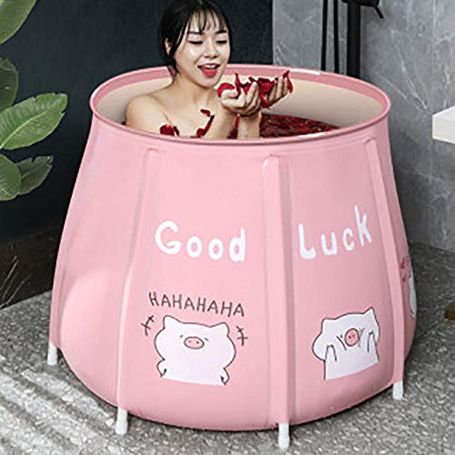 Preisvergleich Produktbild Faltbare Badewanne Tragbare Badewanne Faltbare Große Erwachsenenbadewanne Baby-Schwimmbadisolierung Separates Familienbadezimmer SPA Wanne-Pink