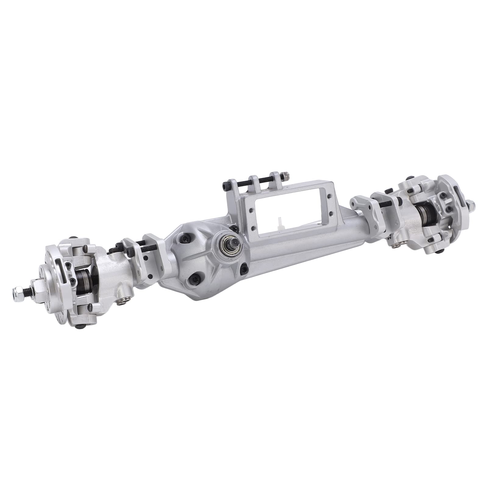 Metalowy kompletny zestaw przedniej osi do osiowej RBX10 RYFT, do 1/10 RC Crawler Car Upgrade - wysoka wytrzymałość, trwała konstrukcja, łatwa instalacja, (srebrny)