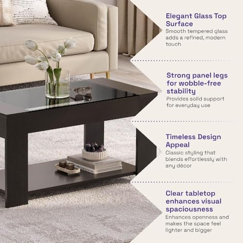 Image of Wakefit Center Table | 1 Yr Warranty | Coffee Table for Living Room Wooden, Tea Table for Living Room Wooden, Sofa Table, Free Installation from Brand, Modern Multi-Functional & Wobble-Free(Vellun)