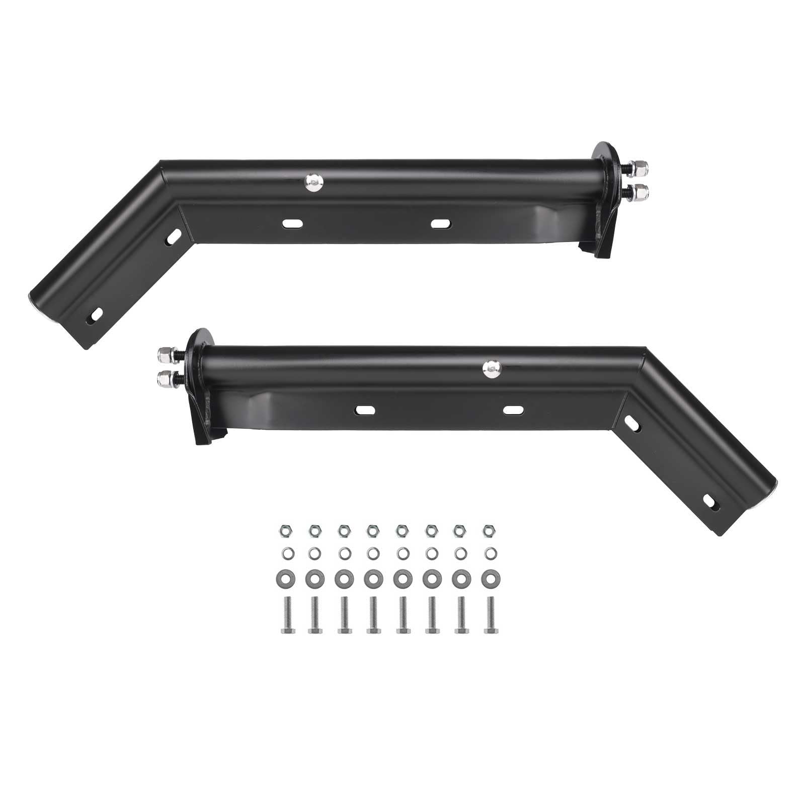 CHDT66 Mud Flap Hangers for Semi Trucks All in One Kit - Black, Spring Loaded - Length: 28", Angle Down - Bolt Spacing: 1-1/8" - Kit Contains All Hardware for Mounting Mud Flaps for Your Semi Truck