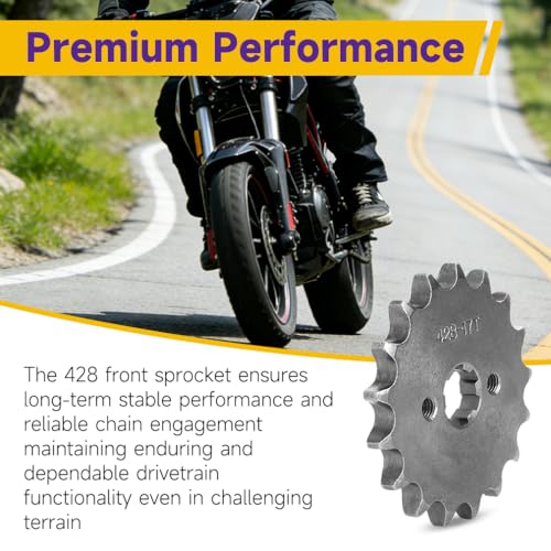 Image of HIAORS 428 17T 17mm Motorcycle Front Engine Sprocket Compatible with 50cc 70cc 110cc 125cc 140cc 160cc TaoTao Coolster Apollo Coleman Boom Vader Roketa Lifan ATV Quad 4 Wheeler Pit Dirt Bike Parts