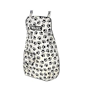 Wahl Paw Print Apron, Grooming Aprons with Pockets, Waterproof Bib for Pet Groomers, Water-Resistant, Anti-static Hair Repellent Dog Cat Grooming Apron, Pet Bathing Showering Smock
